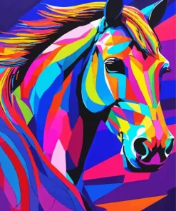 Colorful Geometric Horse Diamond Painting