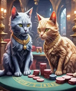 Gambling Cats Diamond Painting