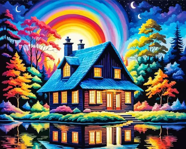 lakeside cabin Diamond Paintings Lakeside Cabin Diamond Painting