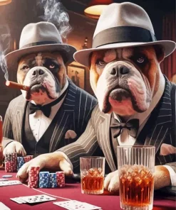 Mad Gangster Dogs Gamblers Diamond Painting