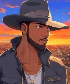 Man With A Hat Diamond Painting