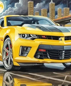 Yellow Camaro Art Diamond Painting