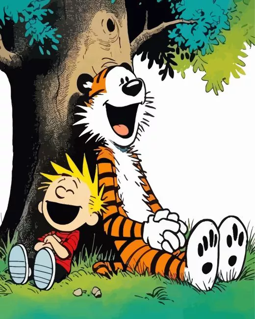 calvin and hobbes sitting Diamond Paintings Calvin And Hobbes Sitting Diamond Painting