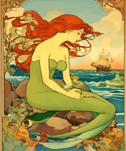 Mermaid Illustration Diamond Painting