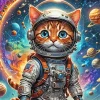 Astronaut Cat In Space Diamond Painting