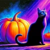Black Cat And Pumpkin Diamond Painting