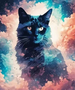 Black Cat In The Sky Art Diamond Painting