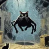 Black Cat Spider Diamond Painting