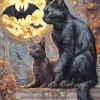 Black Cats And Bats Diamond Painting