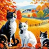 Cat Family In Farm Diamond Painting