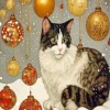 Cat In Snow Diamond Painting