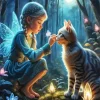 Cat And Fairy Diamond Painting