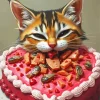 Cat Eating Cake Diamond Painting