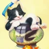 Cat In Fish Bowl Diamond Painting