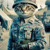 Cat In Military Uniform Diamond Painting