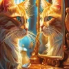 Cat In The Mirror Diamond Painting