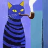 Cat Smoking Pipe Art Diamond Painting