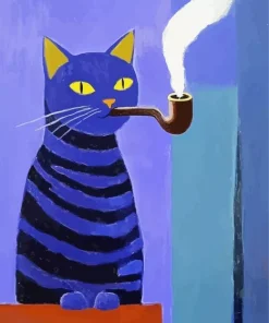 Cat Smoking Pipe Art Diamond Painting