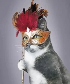 Cat Wearing A Mask Diamond Painting