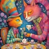 Cats Drinking Tea Art Diamond Painting