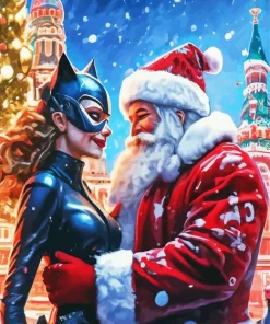 Catwoman And Santa In Christmas Diamond Painting