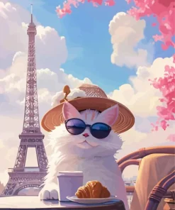 Classy Cat In Paris Diamond Painting