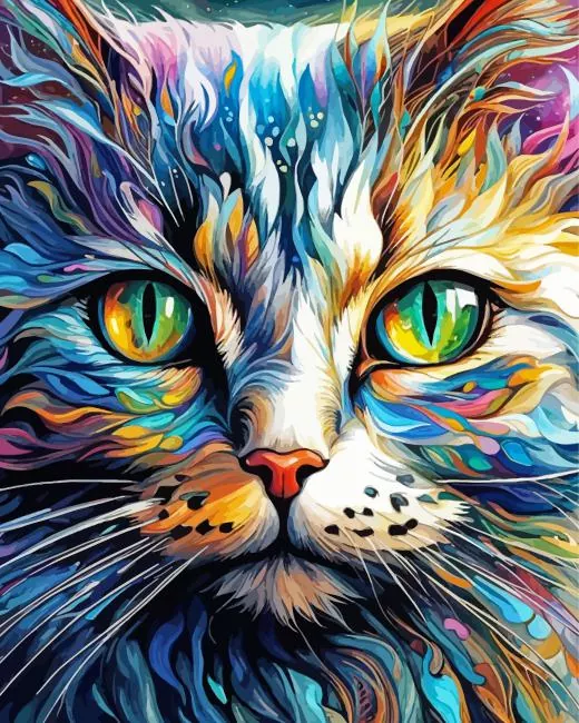 Colorful cat face art Diamond Paintings Colorful Cat Face Art Diamond Painting