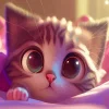Cute Cat With Big Eyes Diamond Painting