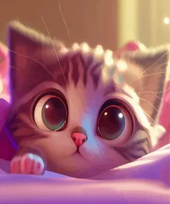 Cute Cat With Big Eyes Diamond Painting
