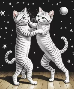 Dancing Cats Diamond Painting