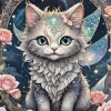 Fairy Cat And Roses Diamond Painting