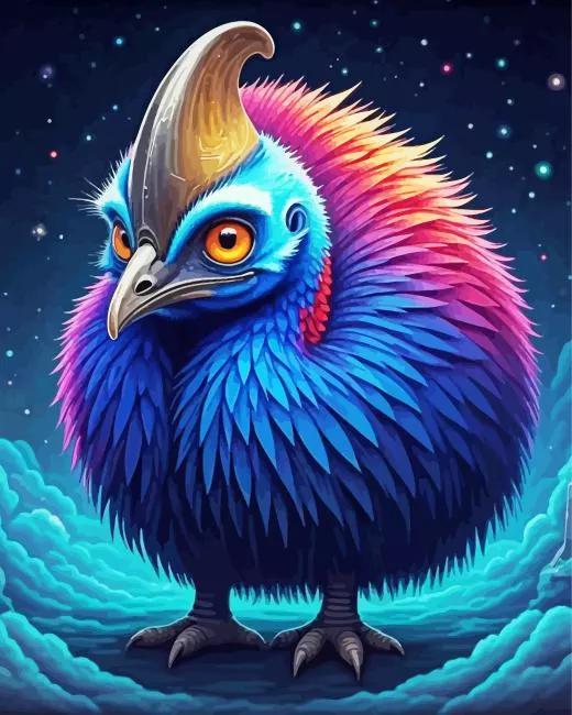 Fluffy cassowary bird Diamond Dotz Fluffy Cassowary Bird Diamond Painting