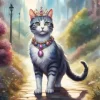 Grey Cat Wearing Tiara Diamond Painting