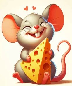 Happy Cartoon Mice Diamond Painting