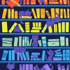 Illustration Bookcase Cats Diamond Painting