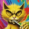 Mad Cat Smoking Diamond Painting