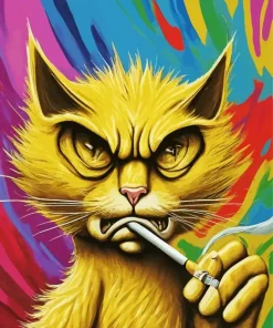 Mad Cat Smoking Diamond Painting