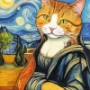 Mona Lisa Cat Art Diamond Painting