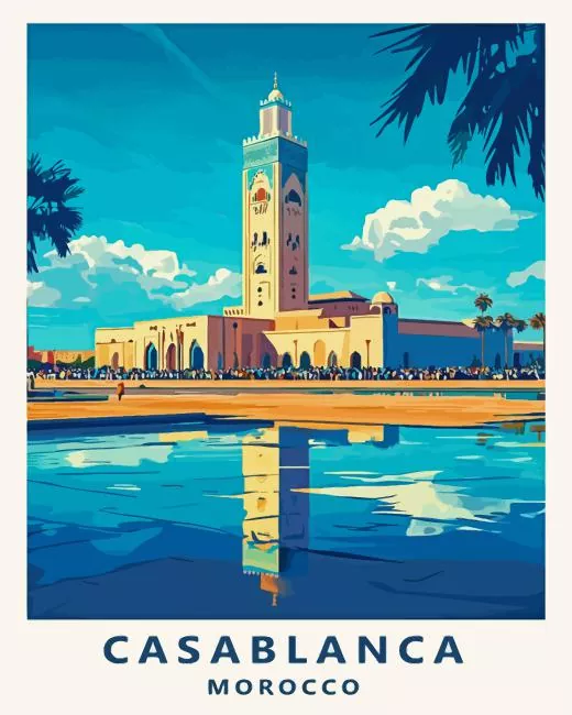 Morocco Casablanca Poster Diamond By Numbers Morocco Casablanca Poster Diamond Painting
