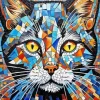 Mosaic Cat Face Diamond Painting