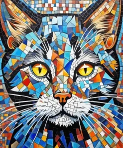 Mosaic Cat Face Diamond Painting
