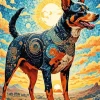 Mosaic Cattle Dog Art Diamond Painting