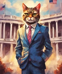 Mr Cat President Diamond Painting