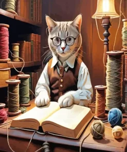 Nerd Cat Diamond Painting