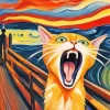 Orange Cat Screaming Diamond Painting