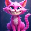 Pink Cartoon Cat Smiling Diamond Painting