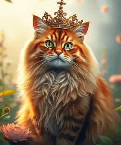 Queen Cat Wearing Crown Diamond Painting