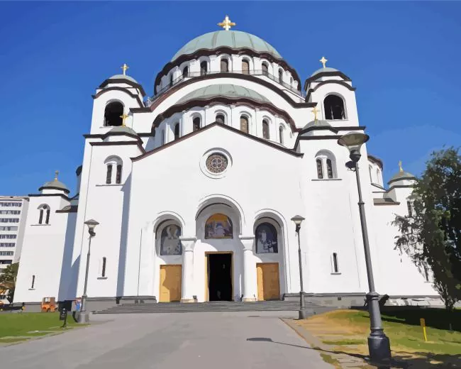 Serbia saint sava temple Diamond By Numbers Serbia Saint Sava Temple Diamond Painting