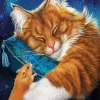Sleepy Cat And Mouse Art Diamond Painting