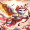 Valentines Cat Cherub Diamond Painting